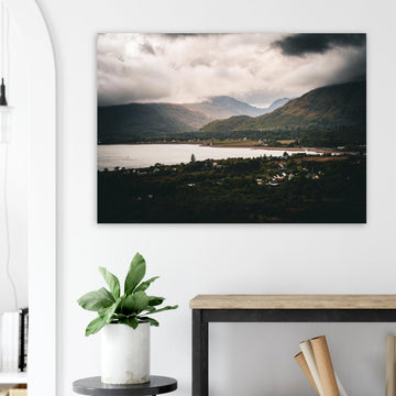 Ballachulish Glencoe Wall Art featuring a moody Highland village