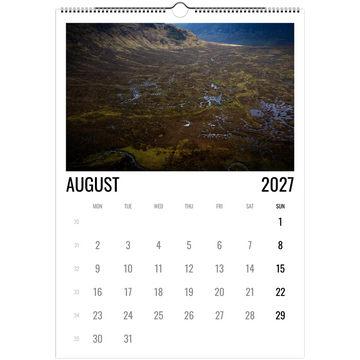 Glencoe 2027 calendar moody tones