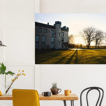 House of the Binns sunset wall art gift for Scotland fans who love stately homes and River Forth views