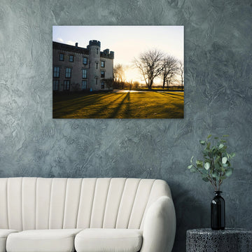 House of the Binns sunset wall art gift for Scotland fans who love stately homes and River Forth views