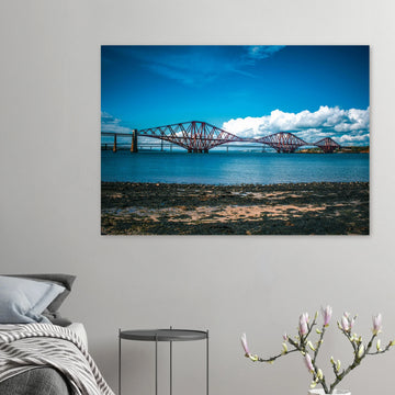 Forth bridges wall art print showing rail bridge, road bridge and Queensferry Crossing 