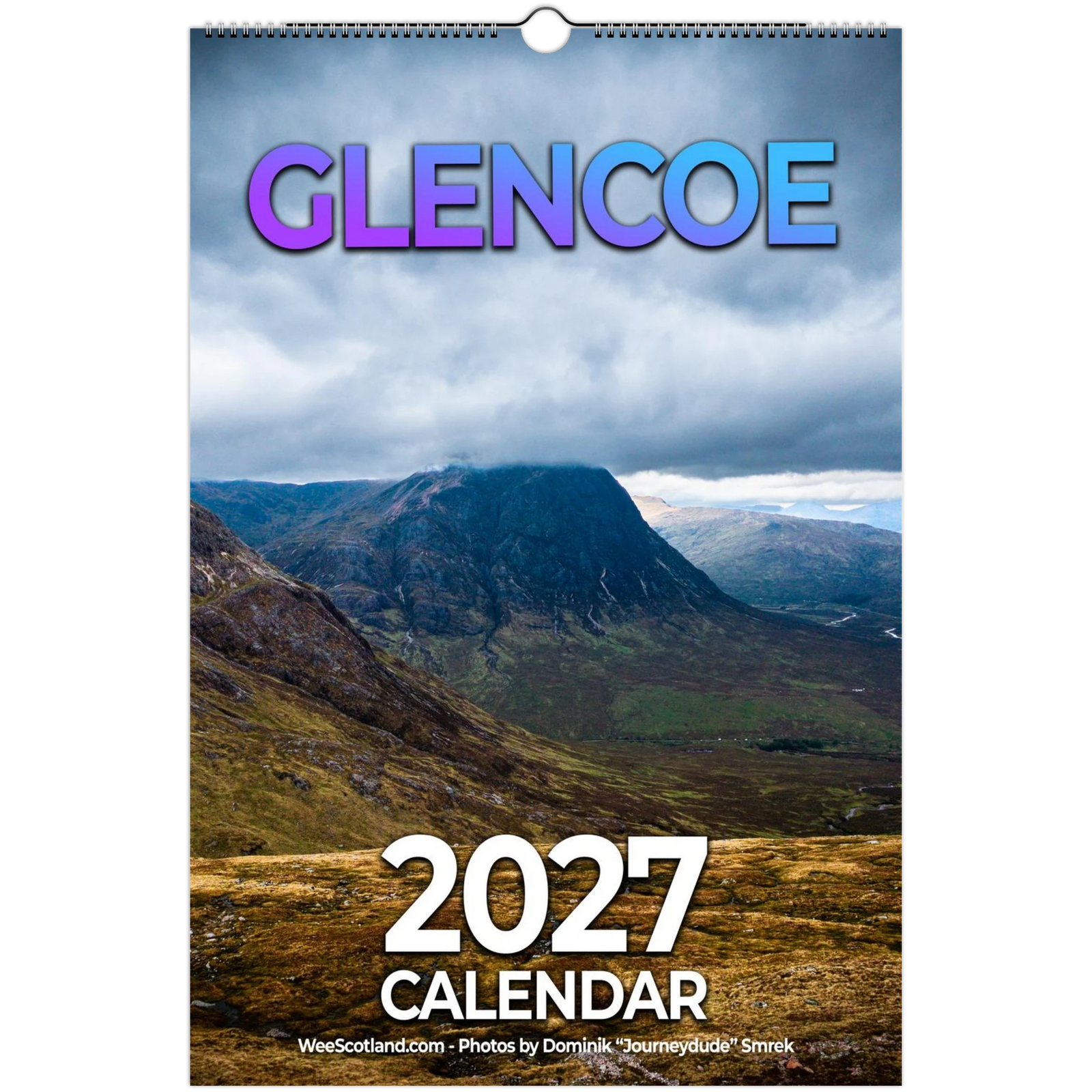 Glencoe 2027 calendar – moody tones and moody photos US/CA version
