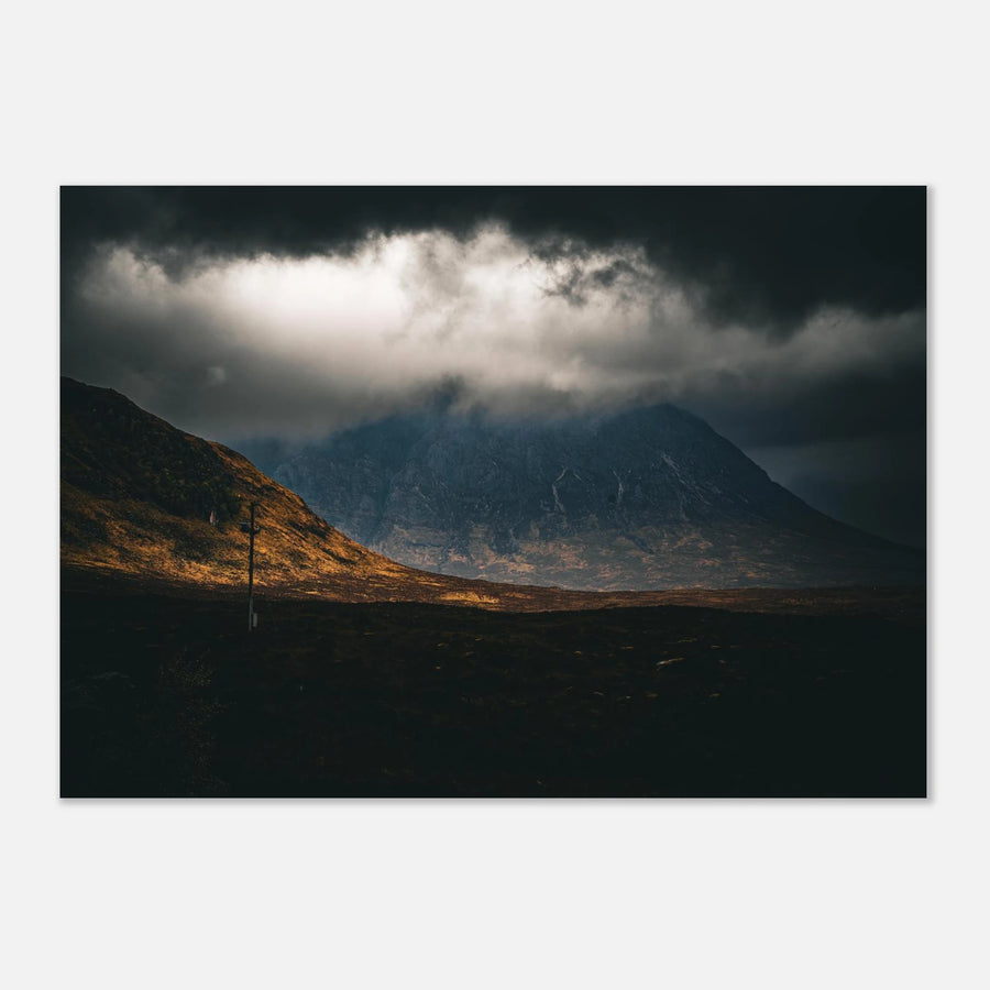 Glencoe Sunrise Wall Art | Dark Moody Buachaille Etive Mòr Print