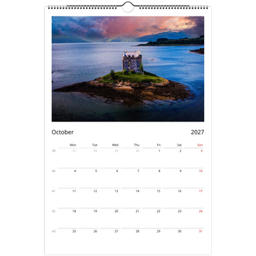 Scotland calendar 2027 cover with iconic Scottish landscape