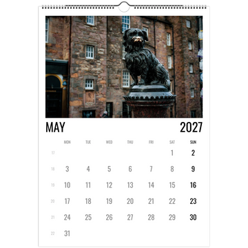 Scotland calendar 2027 cover with iconic Scottish landscape