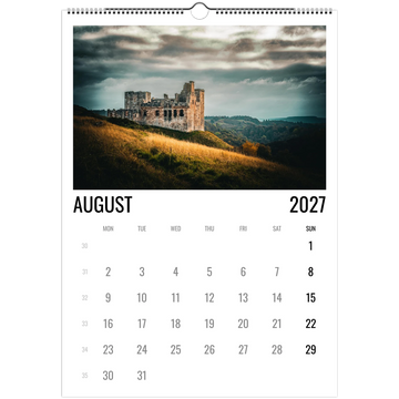 Scotland calendar 2027 cover with iconic Scottish landscape