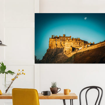 Edinburgh Castle wall art poster print at night
