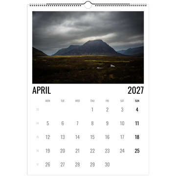 Glencoe 2027 calendar moody tones