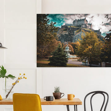 Edinburgh castle Ross Fountain poster on premium matte paper