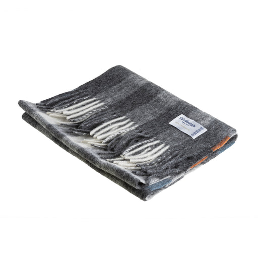 Lambswool Scarf | Giant Chequer Tel/Grey