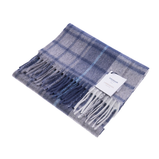 Lambswool Scarf | Mill Check Navy