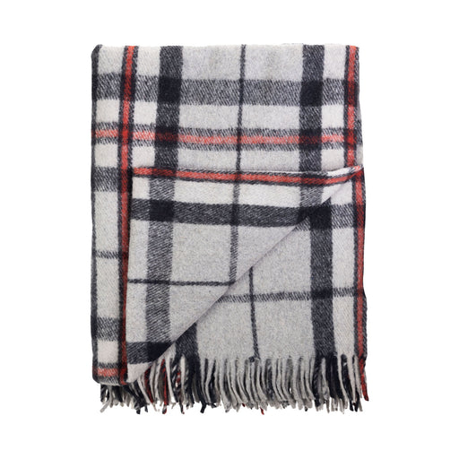 Highland Wool Blend Tartan Blanket / Thomson Grey