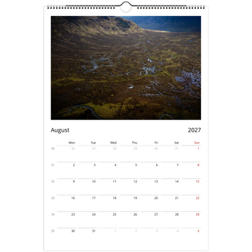 Glencoe 2027 calendar – moody tones and moody photos US/CA version