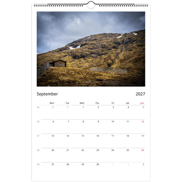 Glencoe 2027 calendar – moody tones and moody photos US/CA version