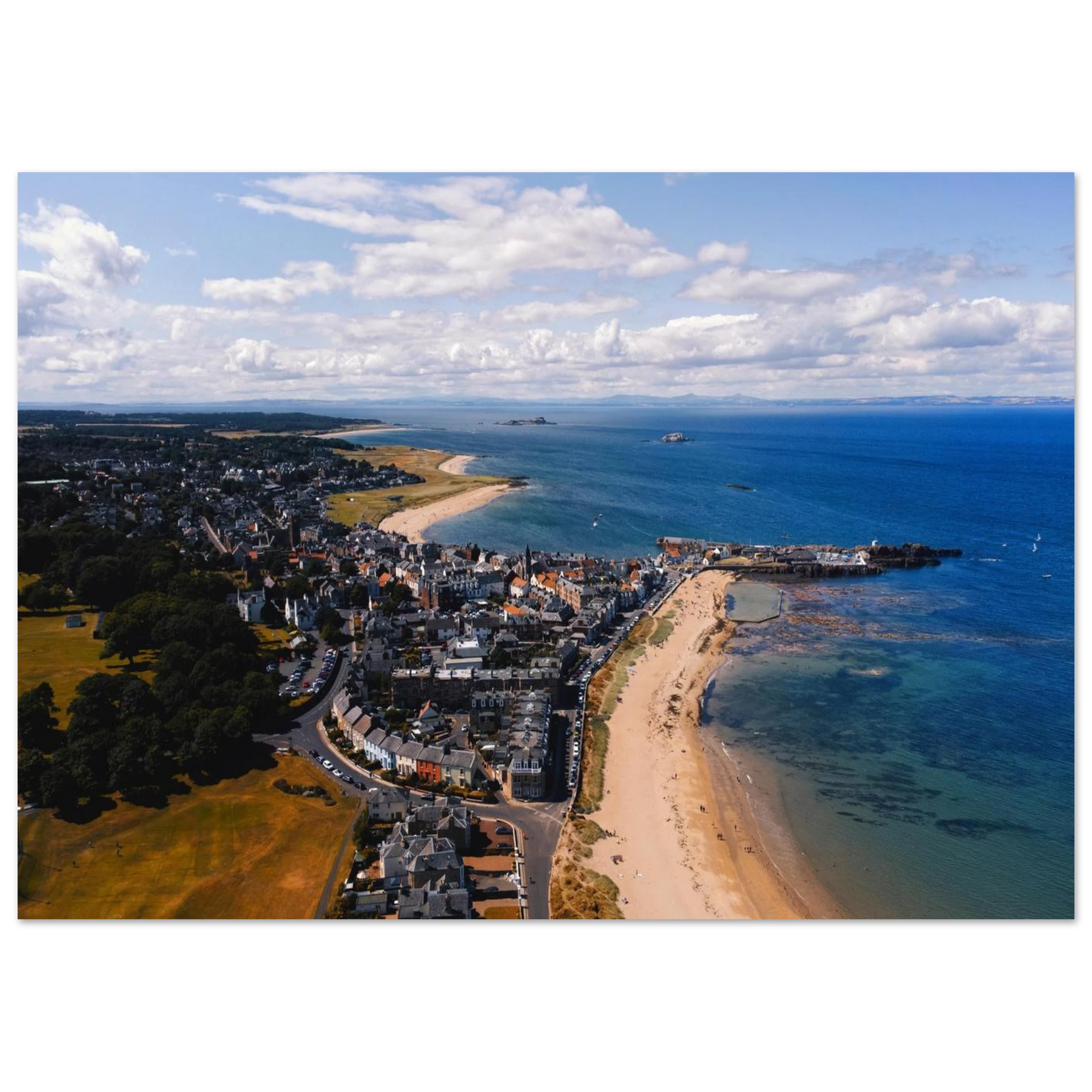 North Berwick aerial photograph showing town, beach and coastline
