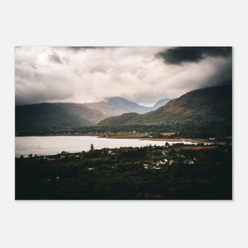 Ballachulish Glencoe Wall Art featuring a moody Highland village