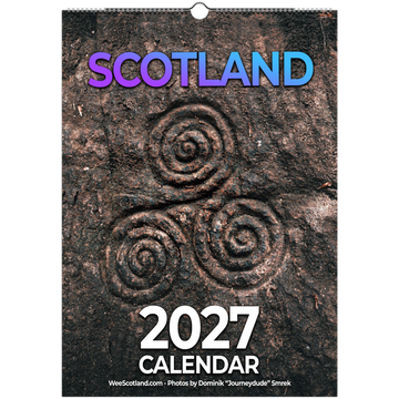Scotland calendar 2027 cover with iconic Scottish landscape
