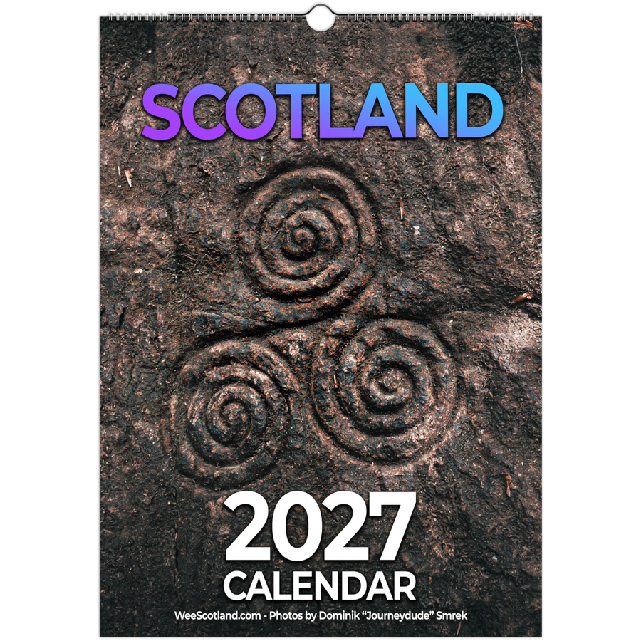 Scotland calendar 2027 cover with iconic Scottish landscape