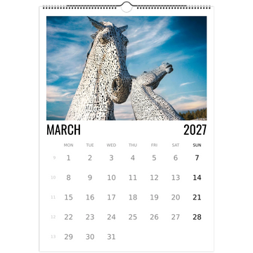 Scotland calendar 2027 cover with iconic Scottish landscape