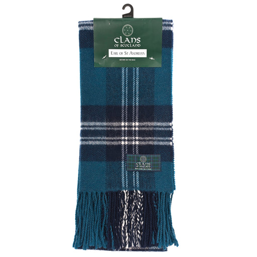 Lambswool scarf Earl Of St Andrews tartan | Scottish clan tartan scarf