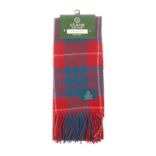 Lambswool scarf Hamilton Red tartan | Scottish clan tartan scarf
