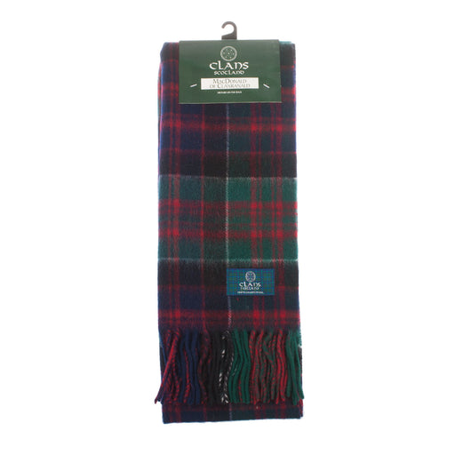 Lambswool scarf Macdonald Of Clanranald tartan | Scottish clan tartan scarf