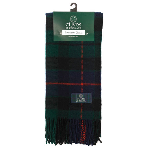 Lambswool scarf Morrison Green tartan | Scottish clan tartan scarf