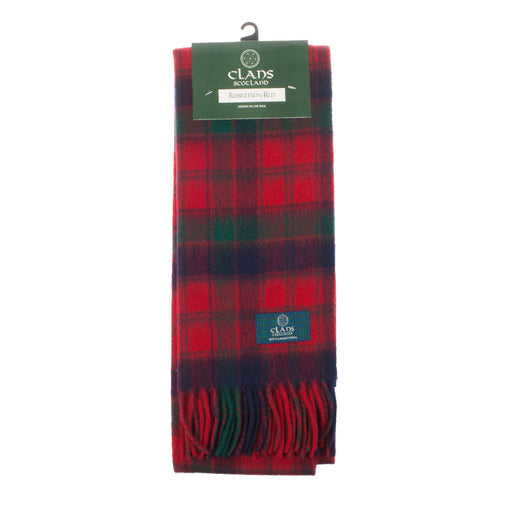 Lambswool scarf Robertson Red tartan | Scottish clan tartan scarf
