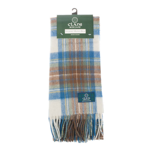 Lambswool scarf Stewart Muted Blue tartan | Scottish clan tartan scarf