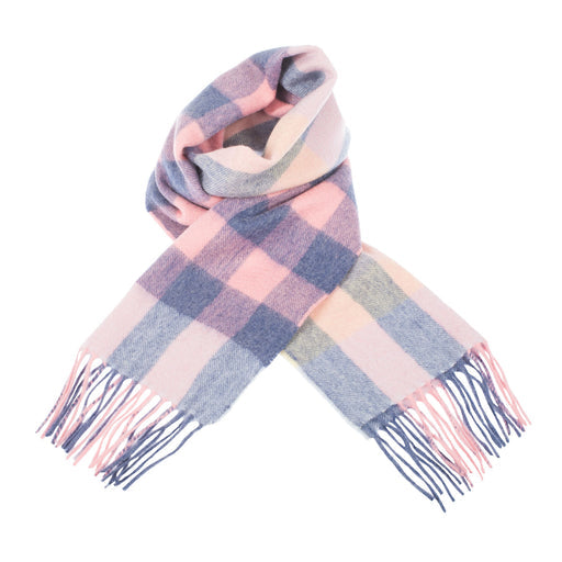 Cashmere Scarf | Giant Chequer - Summer/Lilac/Pink