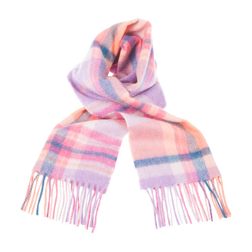 Cashmere Scarf  Molton Check - Coral/Heather