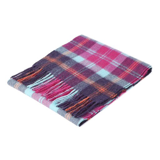 Lambswool Scarf | Baird Check Turquoise