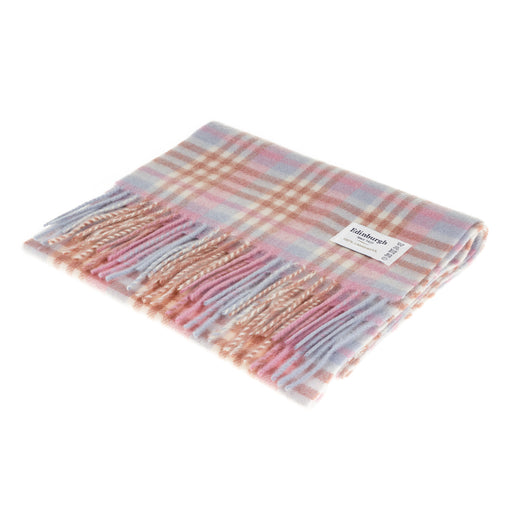 Lambswool Scarf | Cluster Gingham Lilac/Pink/White