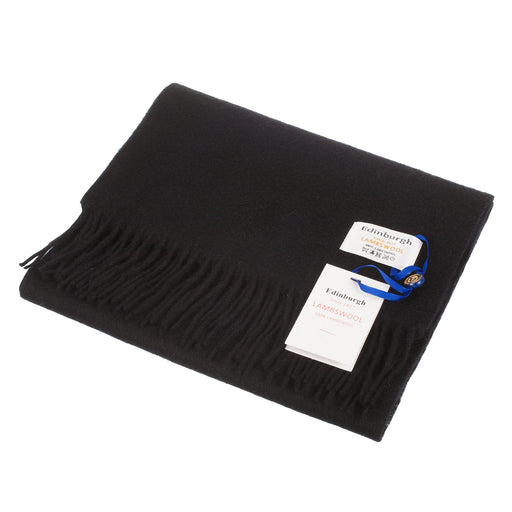 Lambswool Scarf | Black Single colour