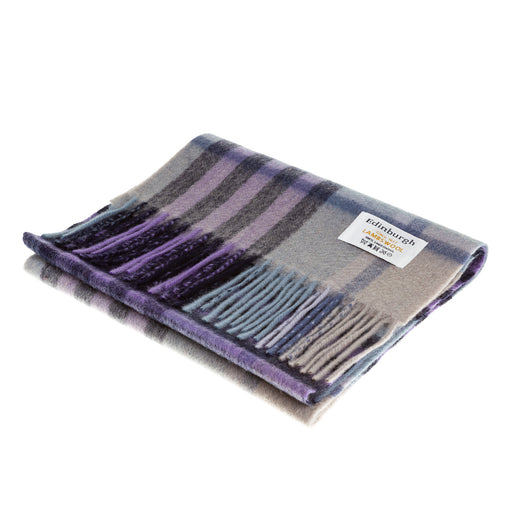 Lambswool Scarf | Chequer Tartan Purple