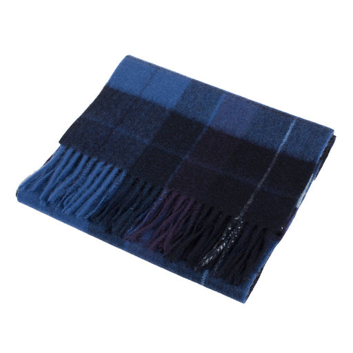 Lambswool Scarf | Mixed Check - Blue