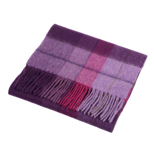 Lambswool Scarf | Mixed Check - Heather/Pink
