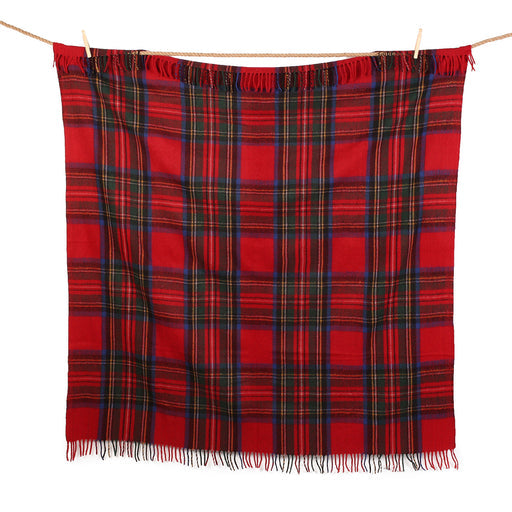 Highland Wool Blend Tartan Blanket / Stewart Royal 