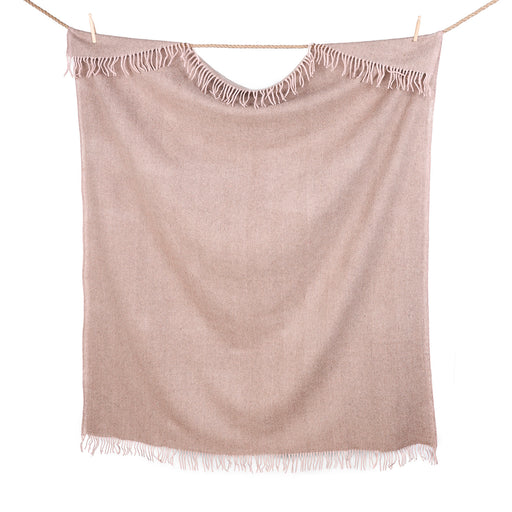 Highland Wool Blend Herringbone Blanket Pink