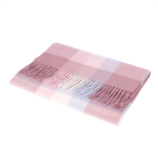 Lambswool Wide Scarf | Galaxy Check Lt Pink