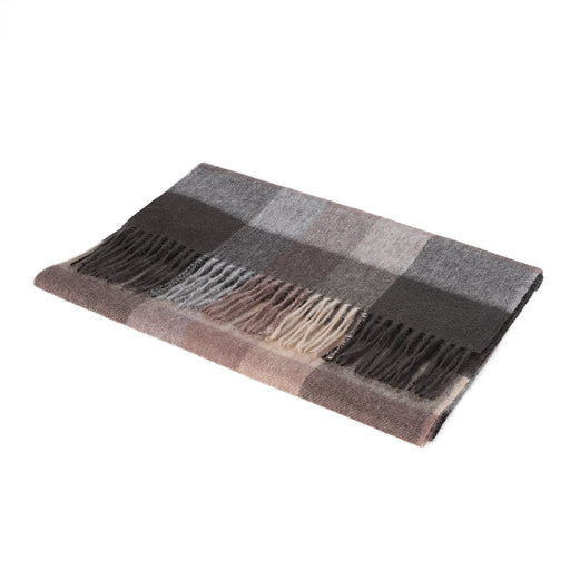 Lambswool Wide Scarf | Galaxy Check Deep Taupe