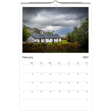 Glencoe 2027 calendar – moody tones and moody photos US/CA version