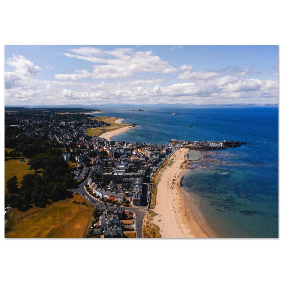 North Berwick aerial photograph showing town, beach and coastline