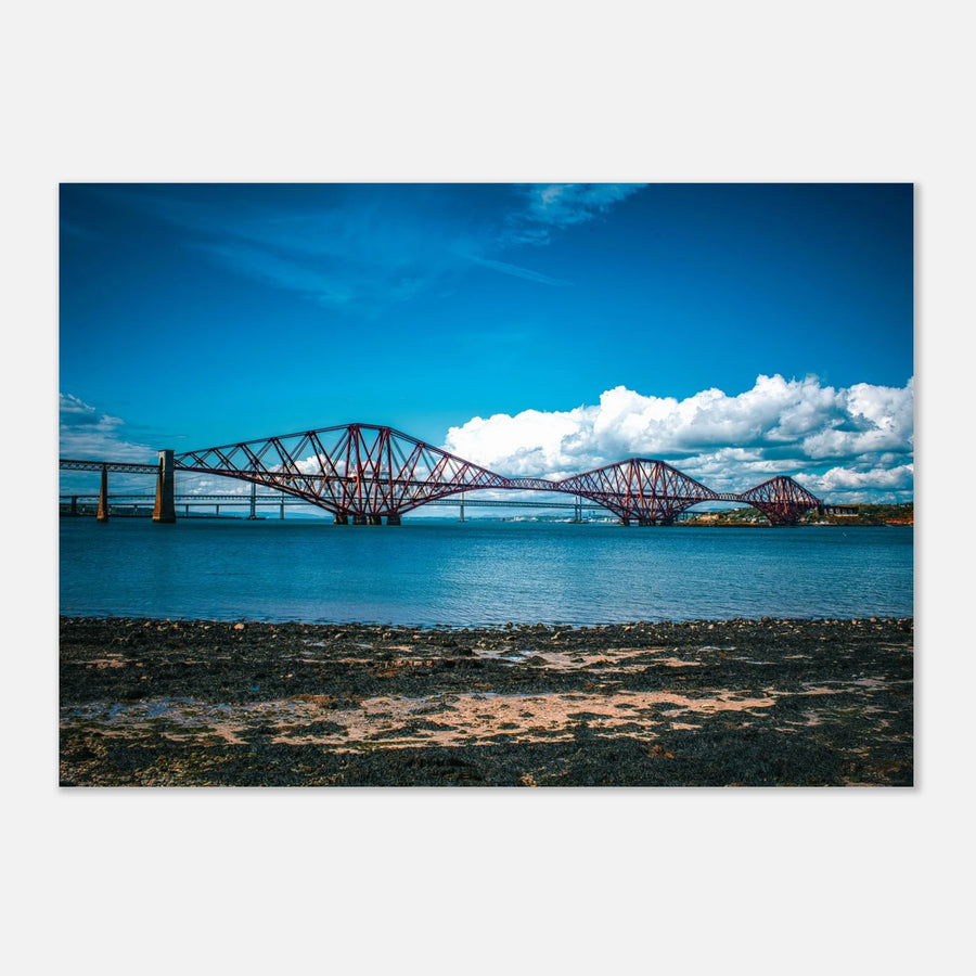 Forth bridges wall art print showing rail bridge, road bridge and Queensferry Crossing 