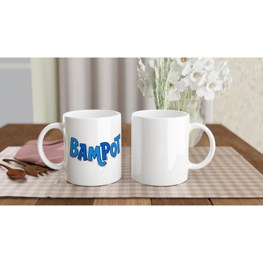 Front view of Scottish mugs Bampot ceramic mug on white background