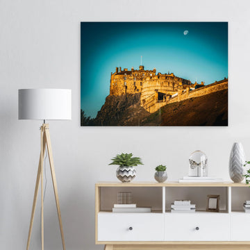 Edinburgh Castle wall art poster print at night
