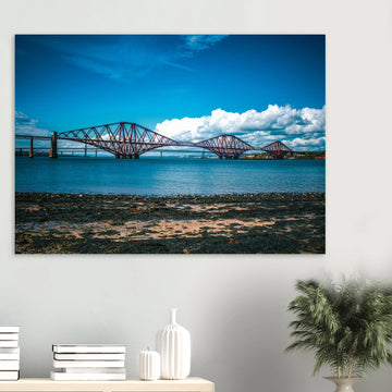 Forth bridges wall art print showing rail bridge, road bridge and Queensferry Crossing 