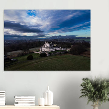Craigmillar Castle sunrise wall art with ruined towers under moody dawn sky