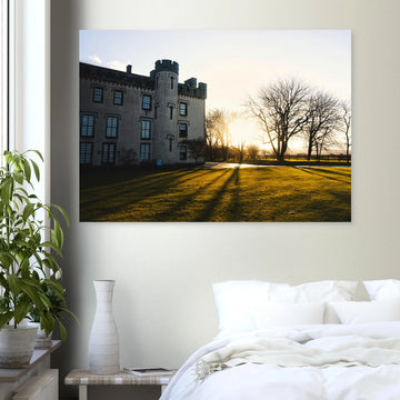 House of the Binns sunset wall art gift for Scotland fans who love stately homes and River Forth views