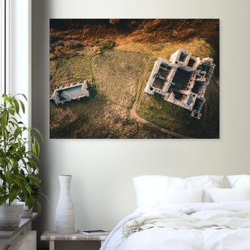 Crichton castle from above Midlothian Scotland poster on premium matte paper